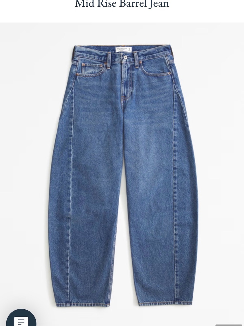 Abercrombie & Fitch Blue Wide-Leg Barrel Jeans